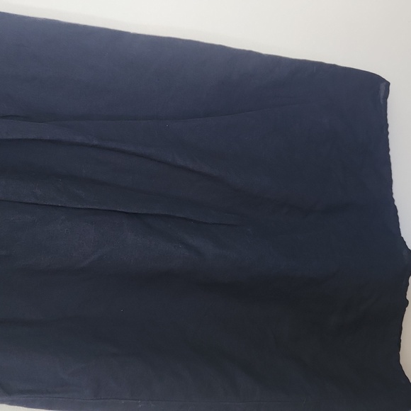 J Crew Navy Blue LINEN Blend Tank Shift Dress Floral Embroidered Womens XS - Picture 7 of 9